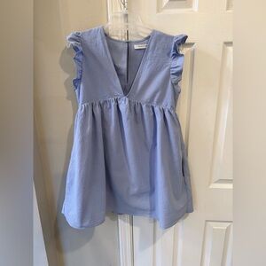 Mustard Seed Small Lavender Blue Baby Doll Dress With Built In Romper Lining